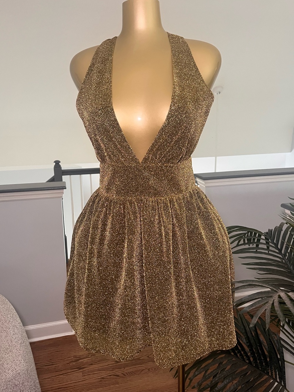 Nasty Gal gold dress